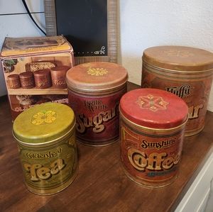 Vintage canister set, set of 4 with lids, original box included
